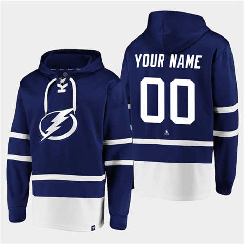 Tampa Bay Lightning Active Player Custom Blue All Stitched Sweatshirt Hoodie